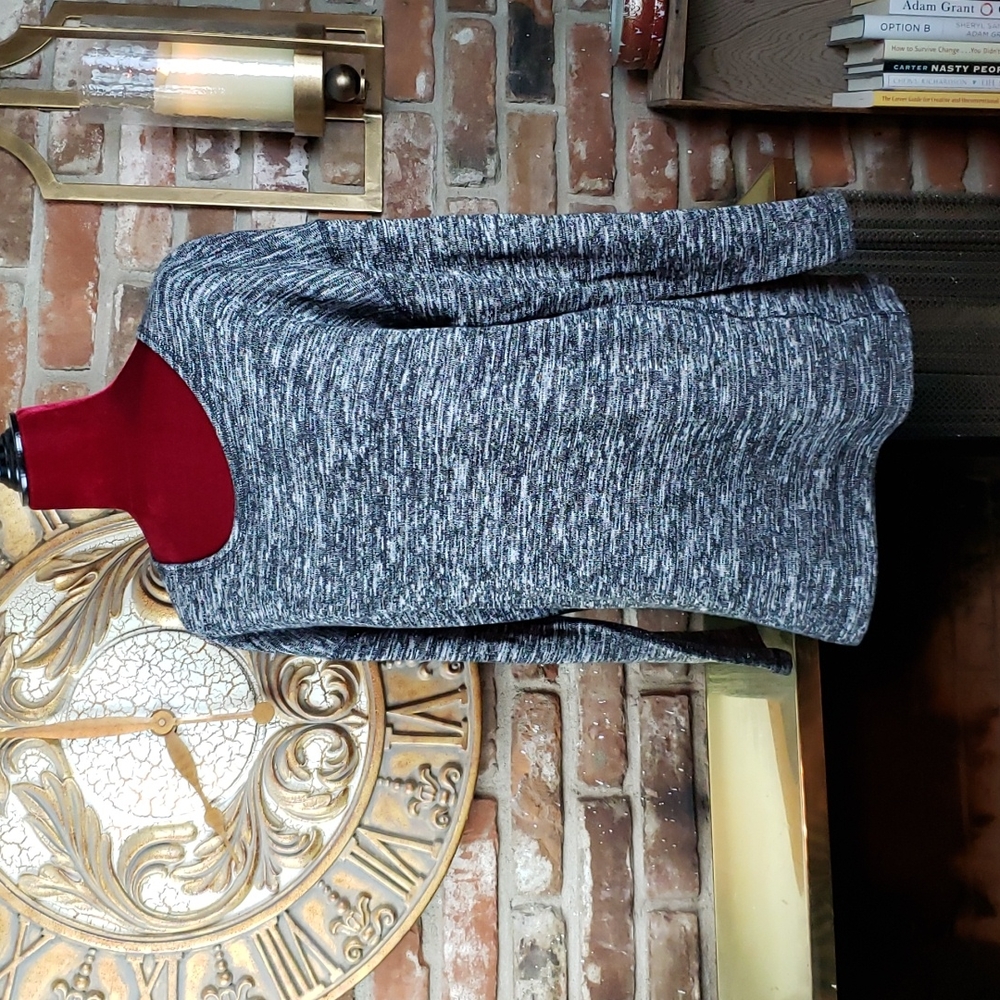 J. Crew Black & Gray knit top - Size L
